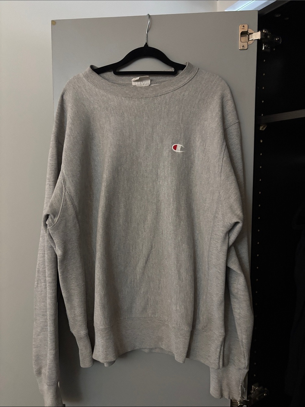 Champion Gray Crewneck Sweatshirt with Small Logo